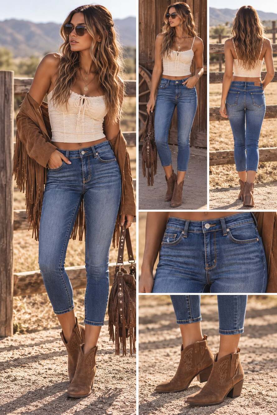 Judy Blue Skinny Fit Capri Jeans 5/27 Dark Wash Stretch High Rise Y2K Western